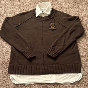 Lauren Ralph Lauren Bullion Patch Layered-Look Shirt size small